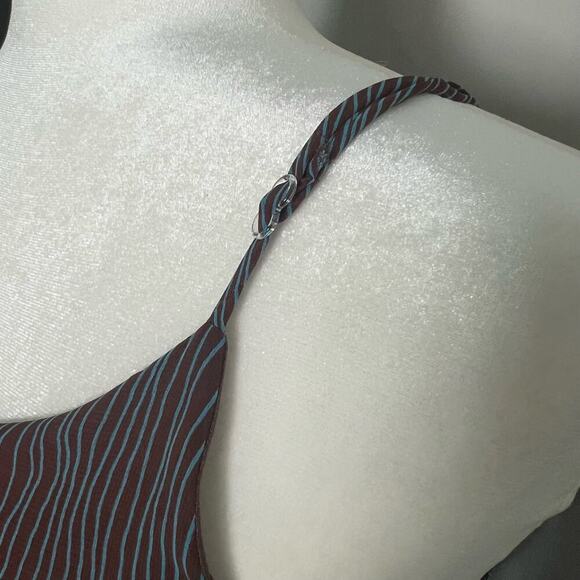 NWT ODDY Woman’s Brown Blue Striped Sleeveless Lightweight Maxi Dress- Size S - Picture 8 of 12